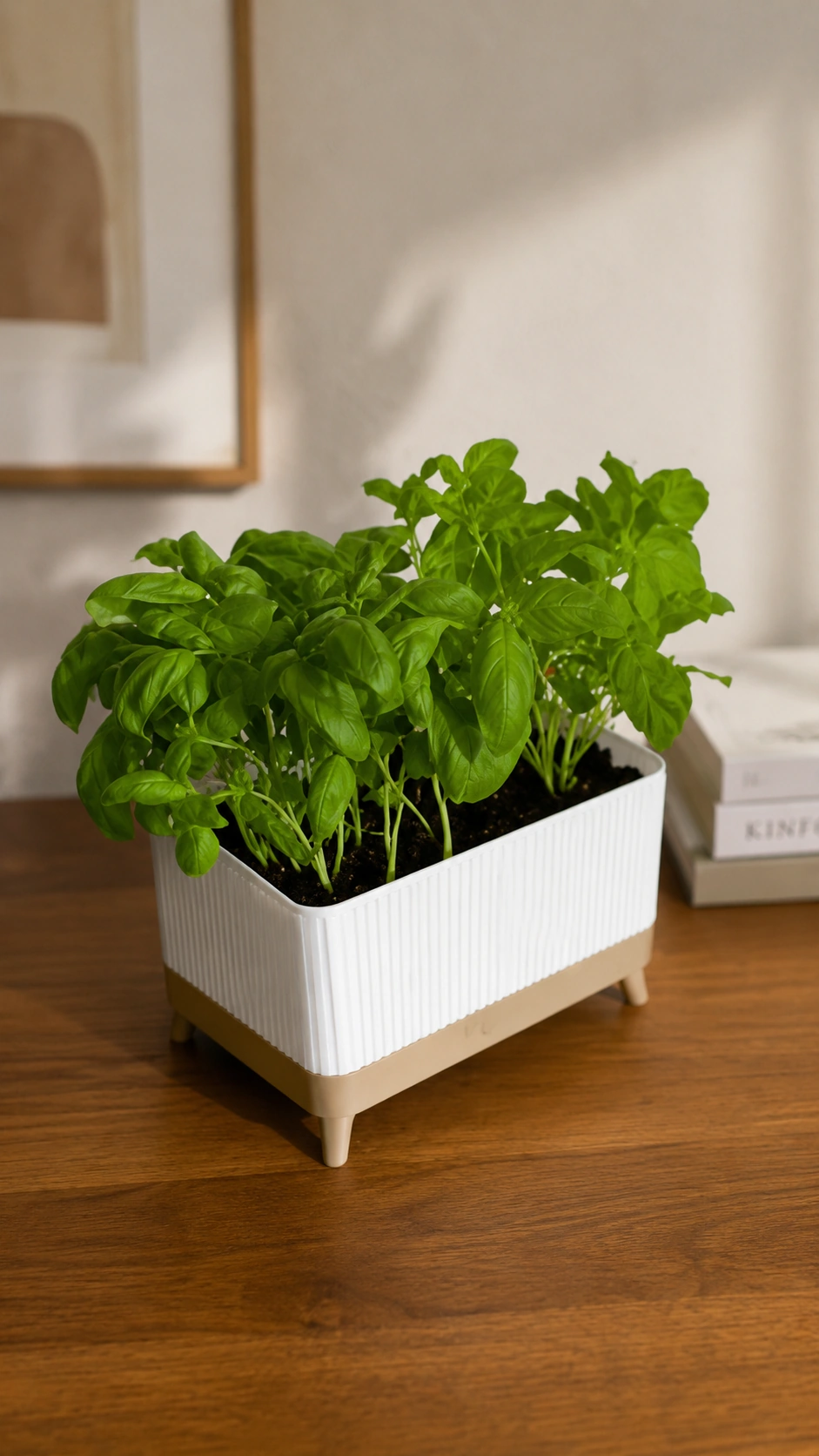 Macetero decorativo Truhlik con plantas en un ambiente natural de interior